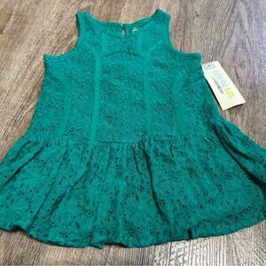 Charming Kids Green Lace Casual Dress